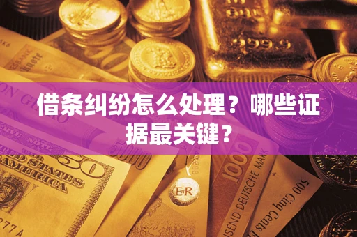 济南借条纠纷怎么处理？哪些证据最关键？